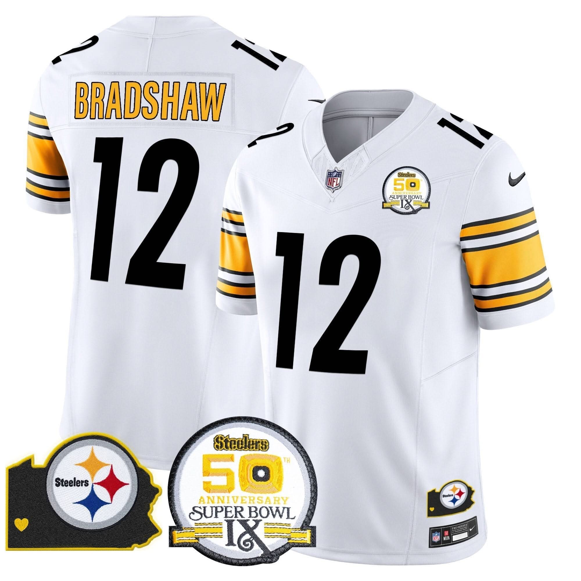 PIT 50th Anniversary Of Super Bowl IX & Map Patch Vapor Limited Jersey