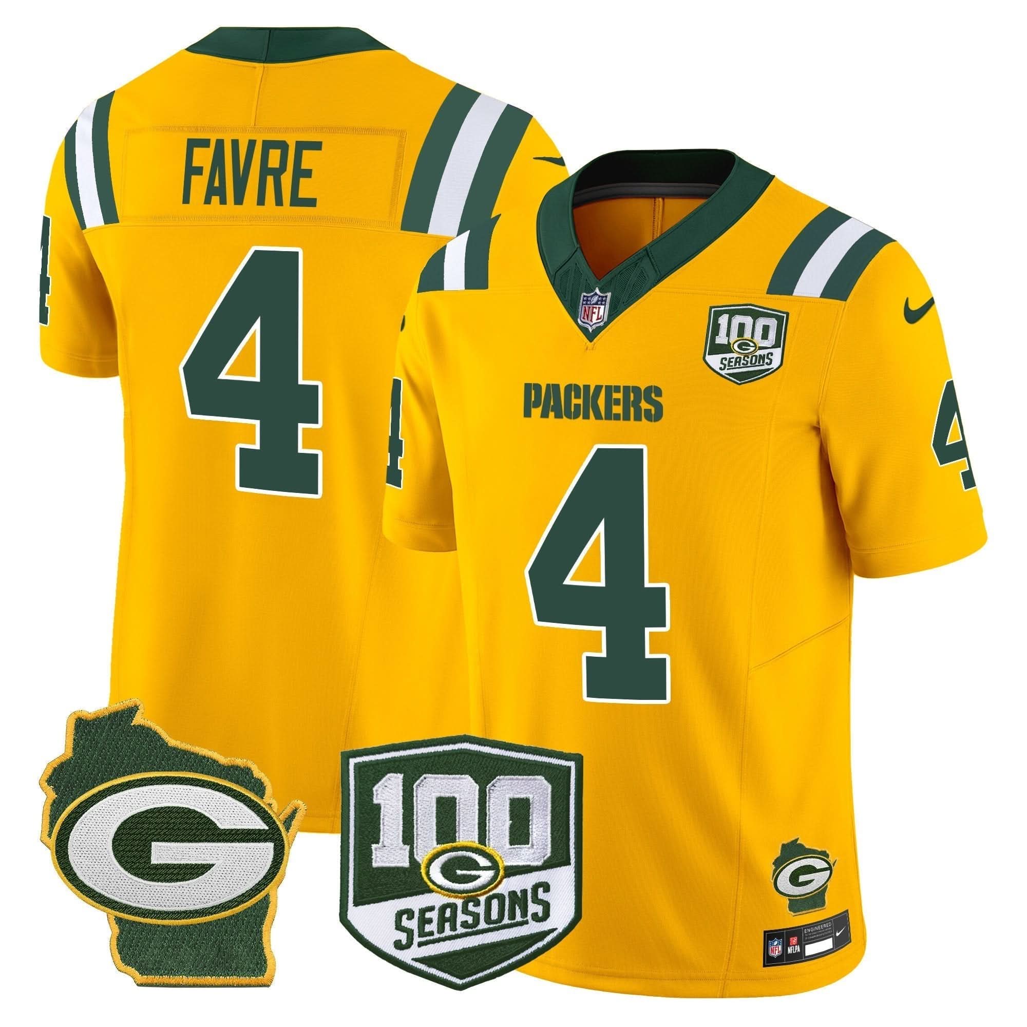 GB 100th Season & Home Patch Vapor Limited Jersey