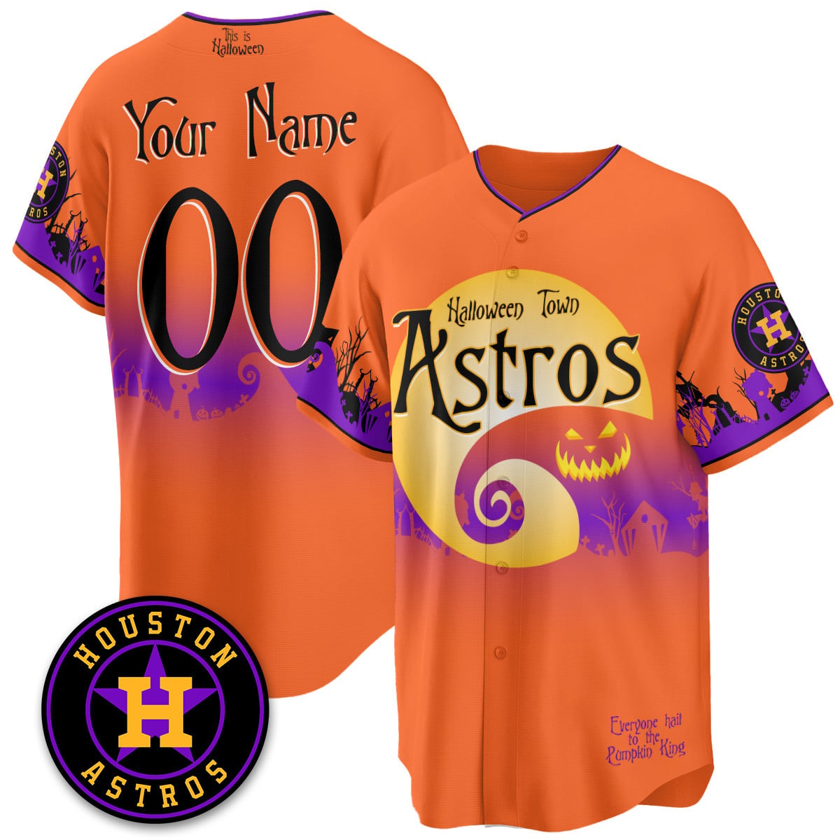 Men's Houston Astros "Halloween Town" Limited Jersey - Stitched