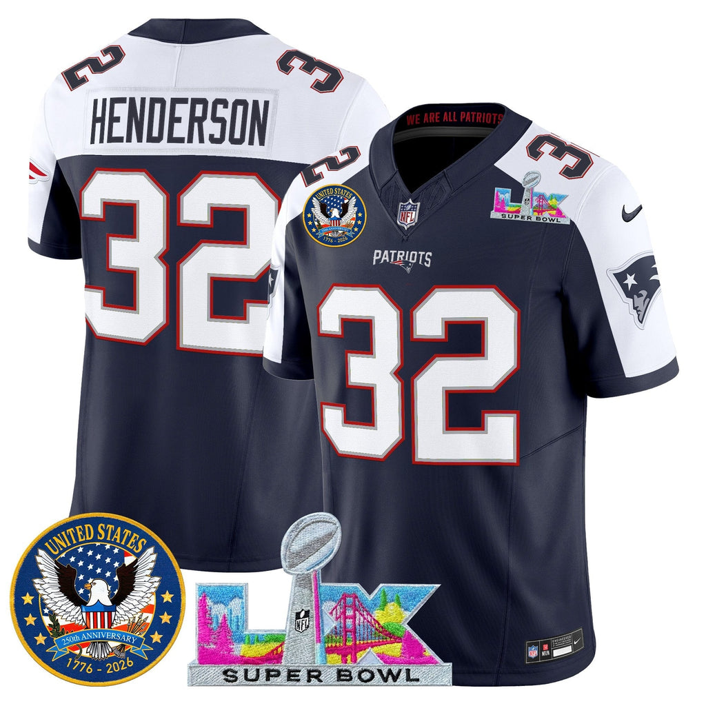 NE "Super Bowl LX & United States 250th Patch" Vapor Limited Jersey