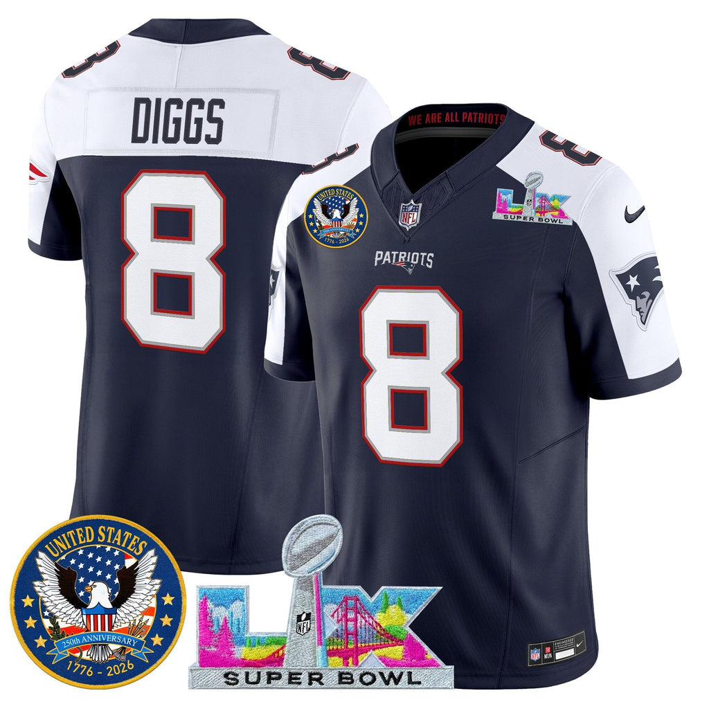 NE "Super Bowl LX & United States 250th Patch" Vapor Limited Jersey