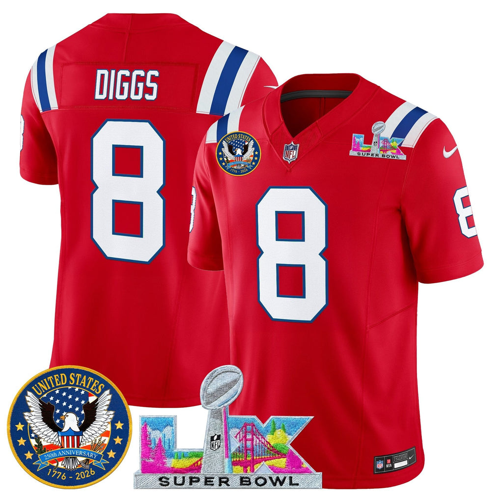 NE "Super Bowl LX & United States 250th Patch" Vapor Limited Jersey