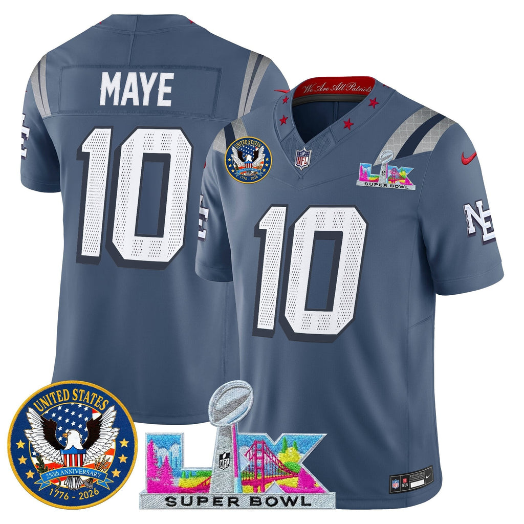 NE "Super Bowl LX & United States 250th Patch" Vapor Limited Jersey