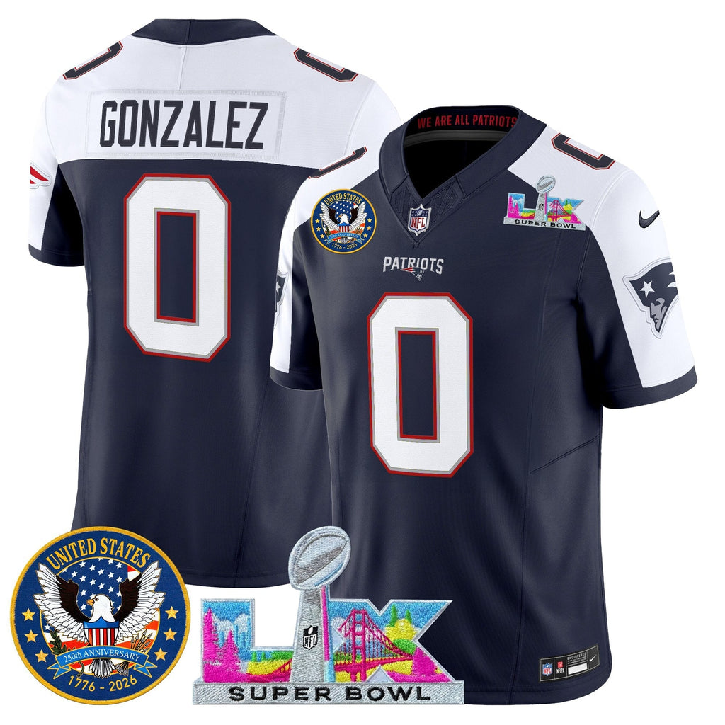 NE "Super Bowl LX & United States 250th Patch" Vapor Limited Jersey