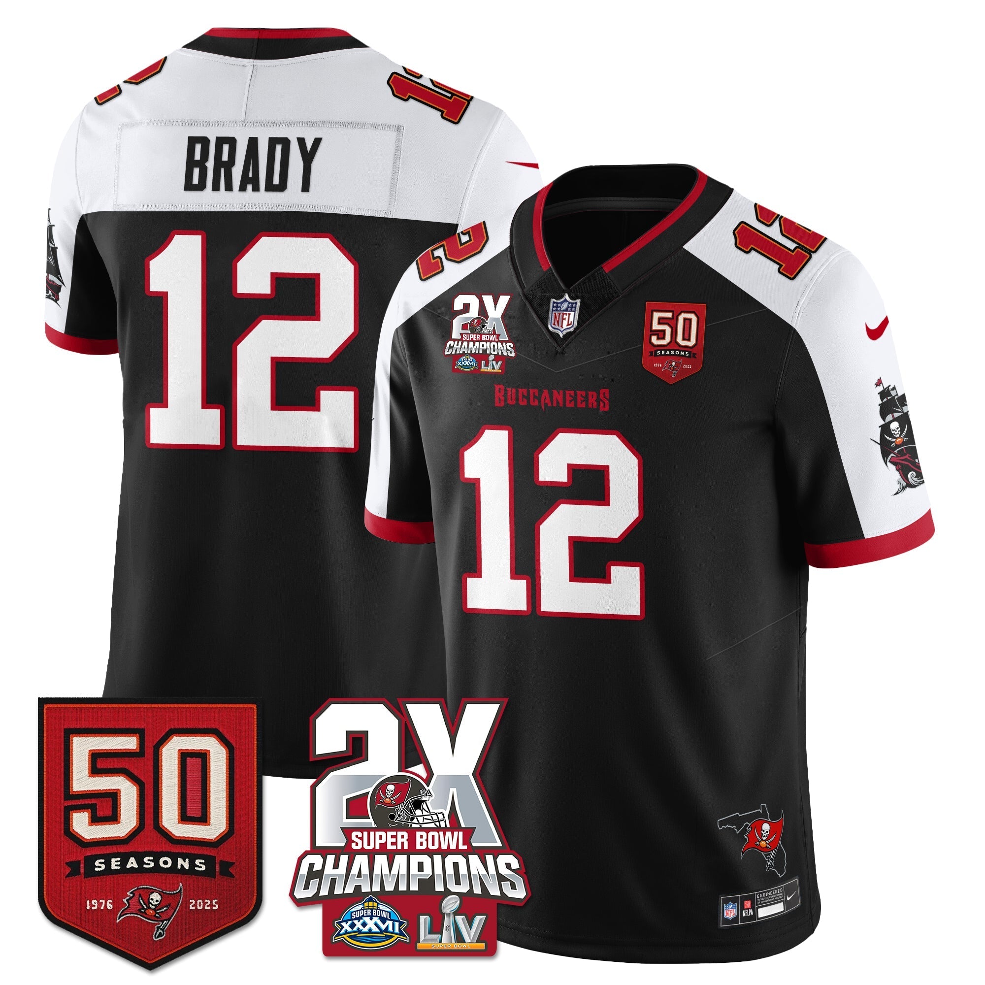 TB 2-Time Champions Patch Vapor Limited Jersey