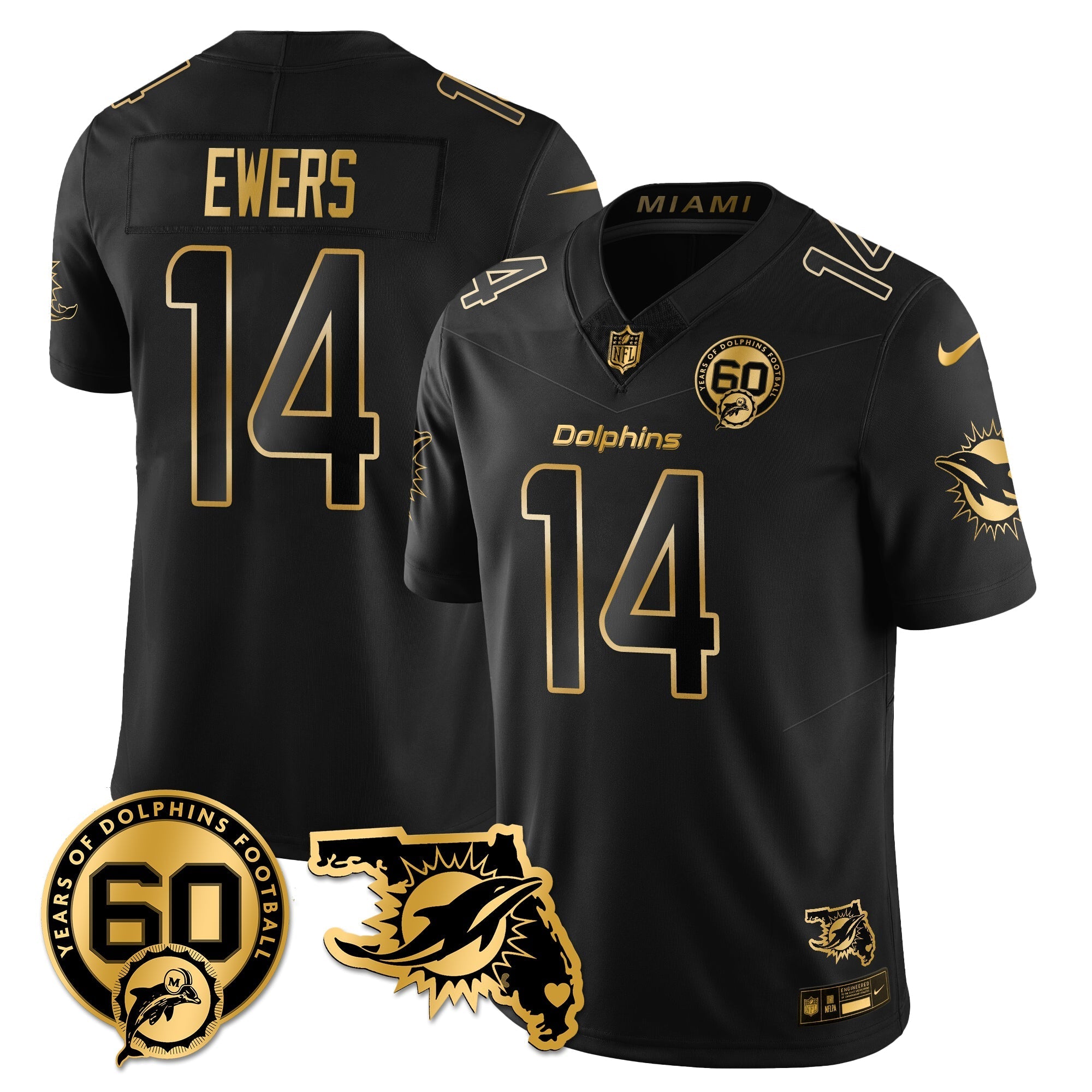 MIA 60th Season Vapor Limited Gold Jersey