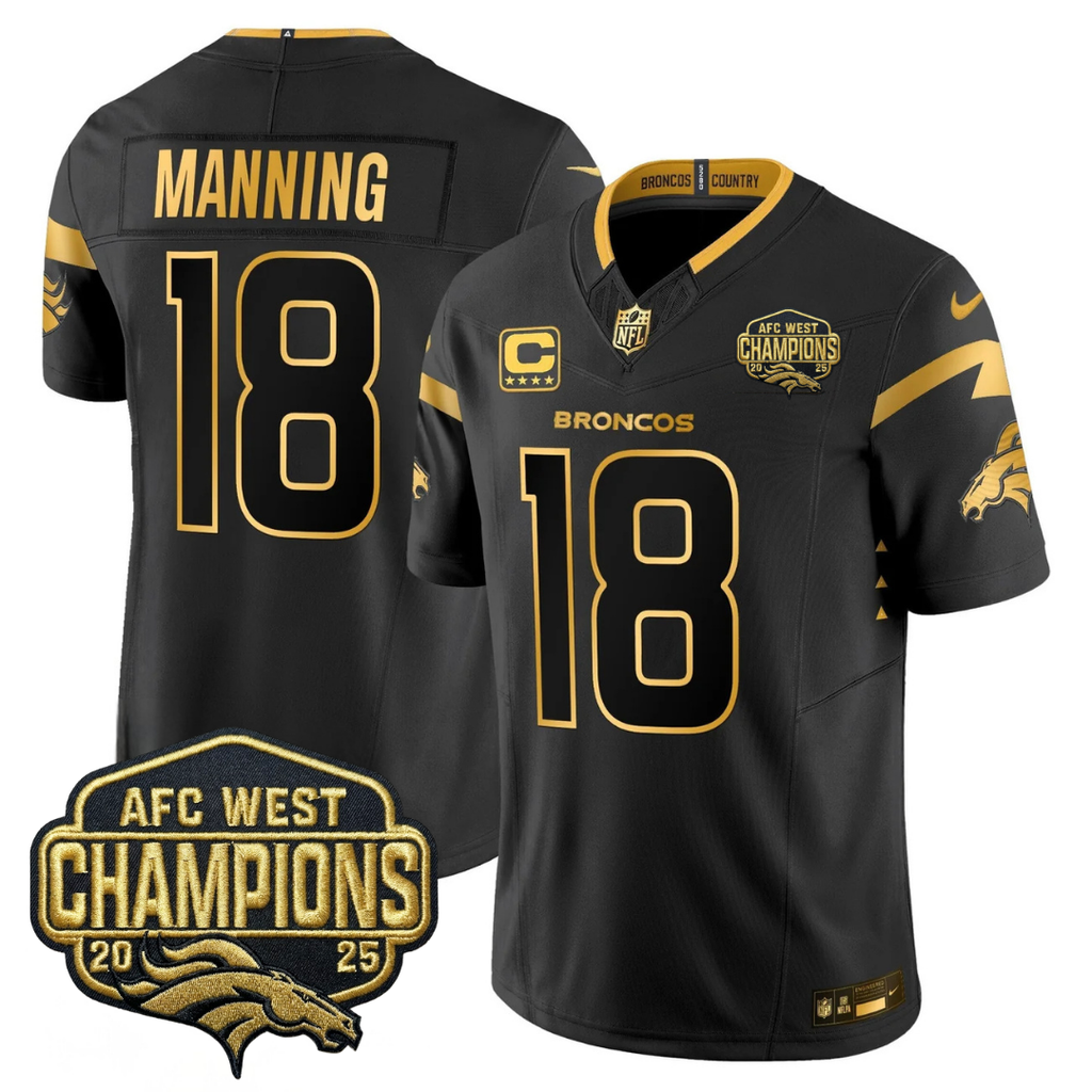 DEN AFC West Champions Patch Gold Vapor Limited Jersey