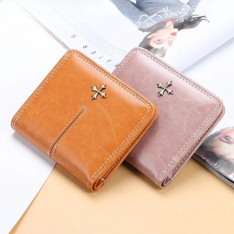 Luxury Fashion Small Women Leather Wallet With Coin Pocket Slim Purse Ladies Credit Card Holder For Female MIni Money Bag