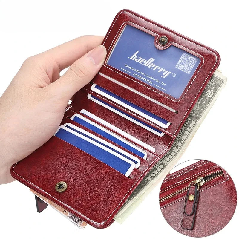Luxury Fashion Small Women Leather Wallet With Coin Pocket Slim Purse Ladies Credit Card Holder For Female MIni Money Bag