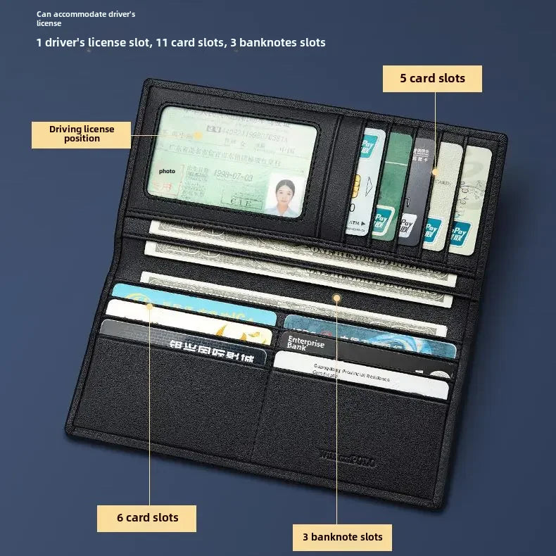Paul Authentic Leather Wallet Men's Long Style Money Clip 2023 New Design 520 Gift For Husband Boyfriend Money Holder