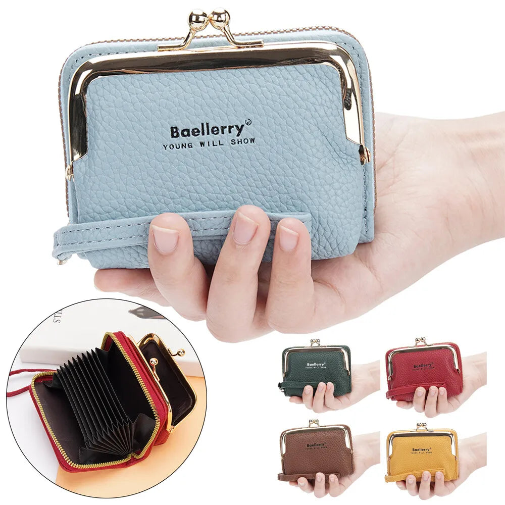 Wallet Women's Fashion Wrist Strap Short Wallet Large Capacity Coin Clip Bag Multiple Card Positions Card Bag Change Purse