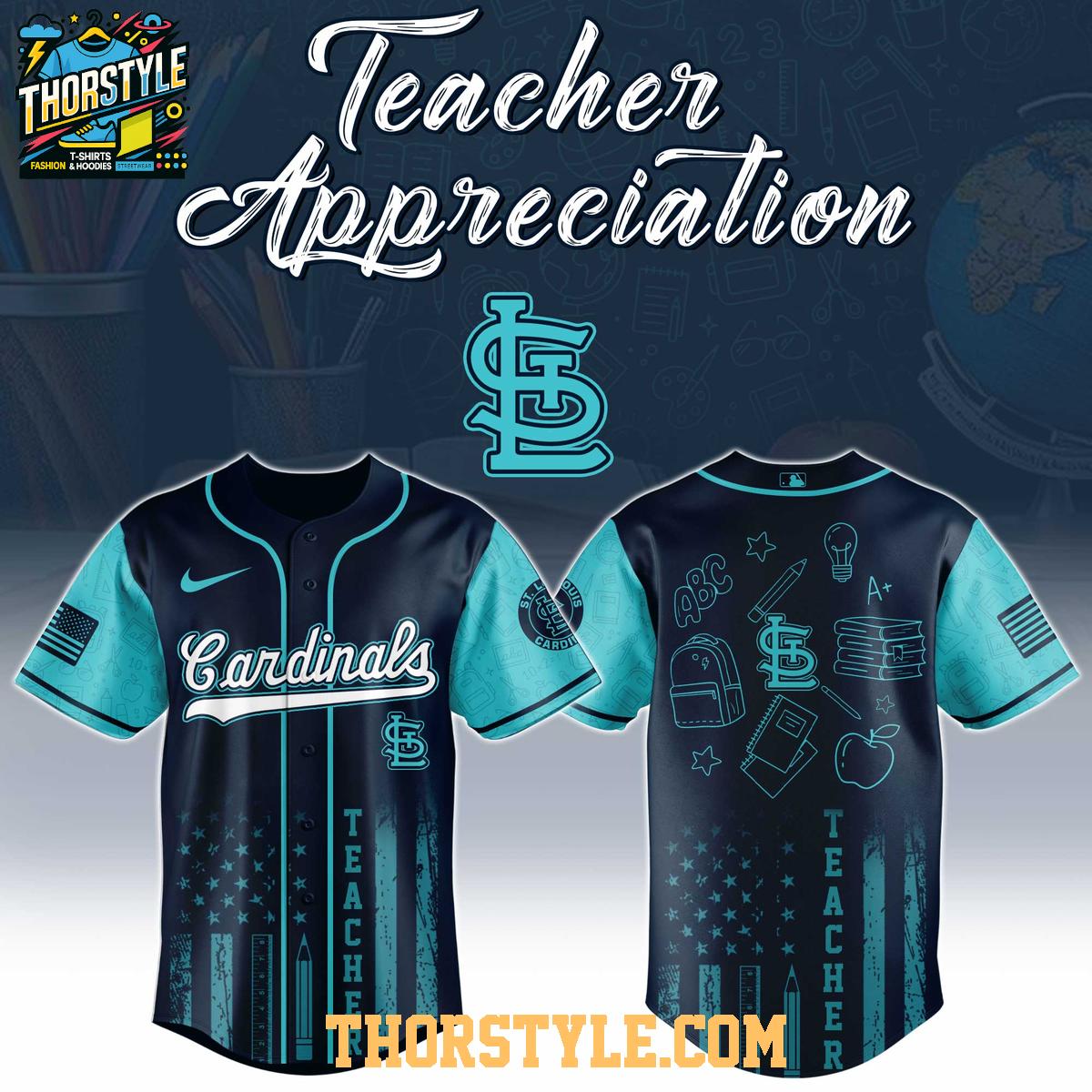 St. Louis Cardinals MLB Teacher Appreciation Day 2025 Baseball Jersey