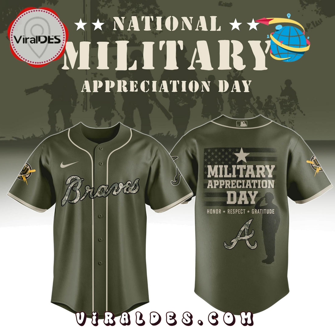 Atlanta Braves MLB Military Appreciation Day Baseball Jersey