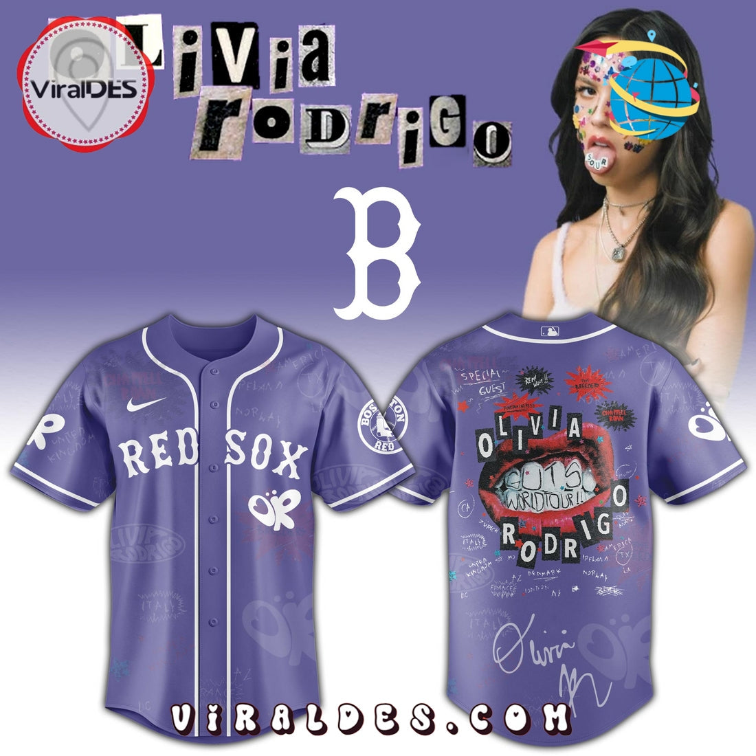 Boston Red Sox MLB x Olivia Rodrigo Guts World Tour Jersey