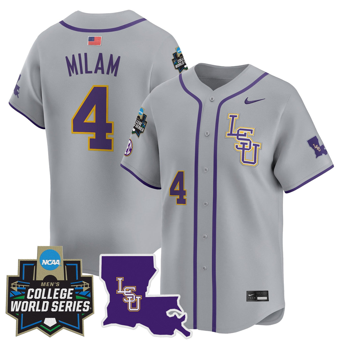 Men's LSU Tigers 2025 World Series Vapor Premier Limited Jersey - All Stitched