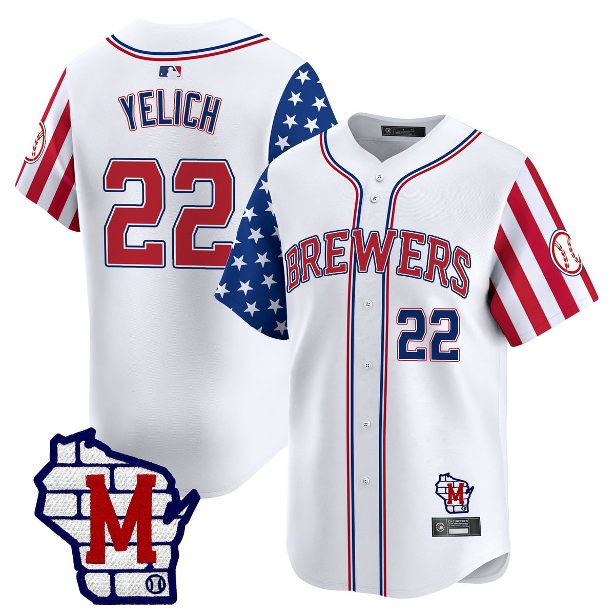 Men's Milwaukee Brewers 2025 Independence Day Vapor Premier Limited Jersey - All Stitched