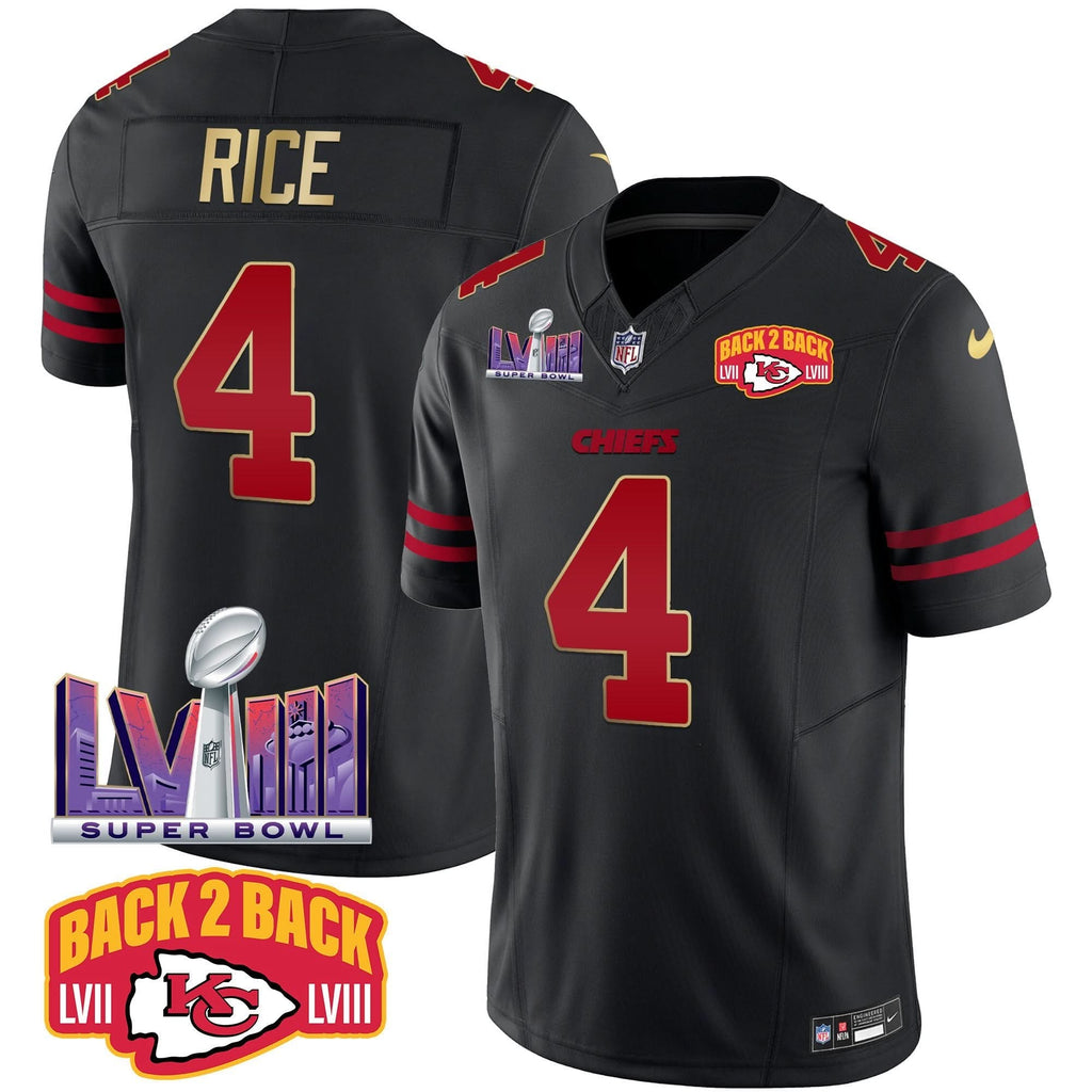KC Super Bowl LVIII & Back 2 Back Patch Vapor Jersey
