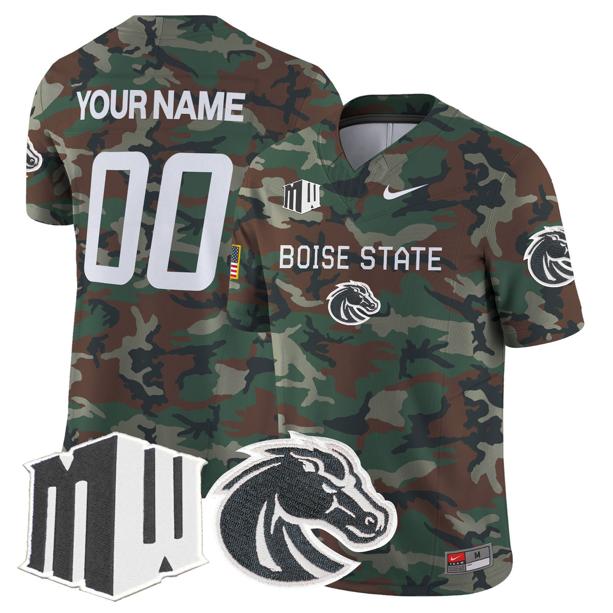 Boise State Broncos 2024 Military Vapor Limited Custom Jersey - All Stitched